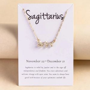 💎 Sagittarius zodiac rhinestone pendant necklace